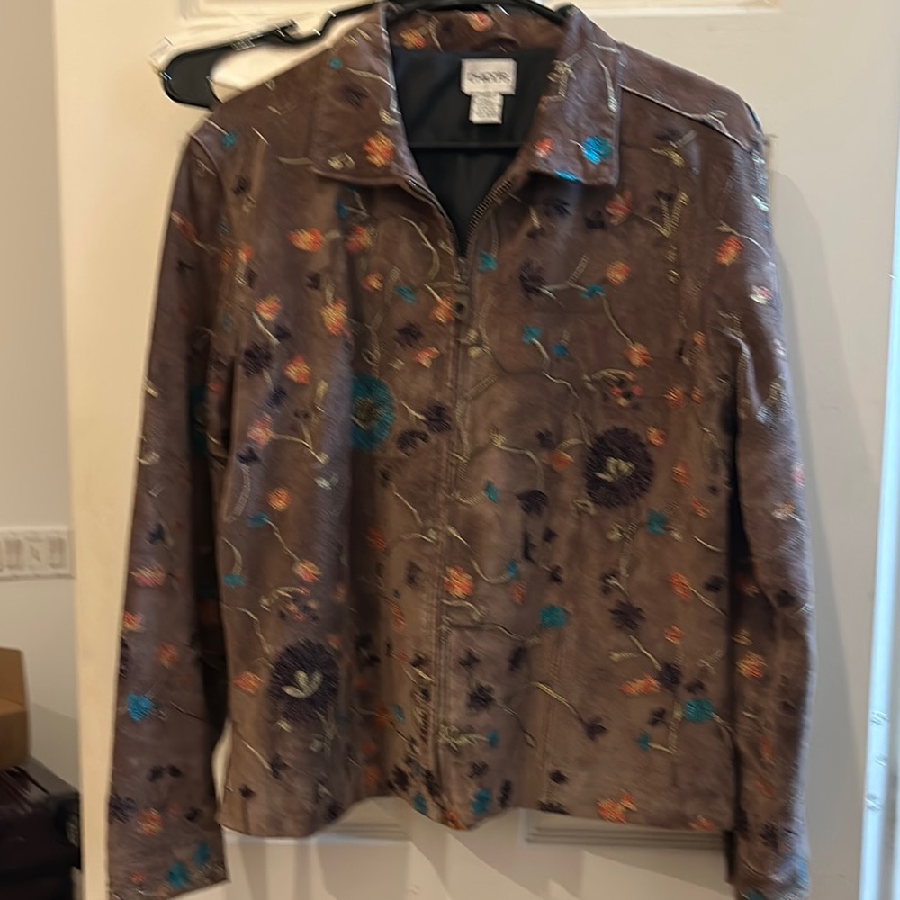Chico's Floral Embroidered Jacket